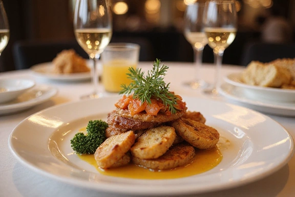 Gourmet meal served at a restaurant in Aspen