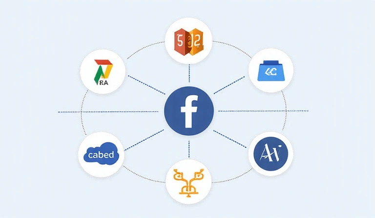 Illustration of multiple interconnected third-party services