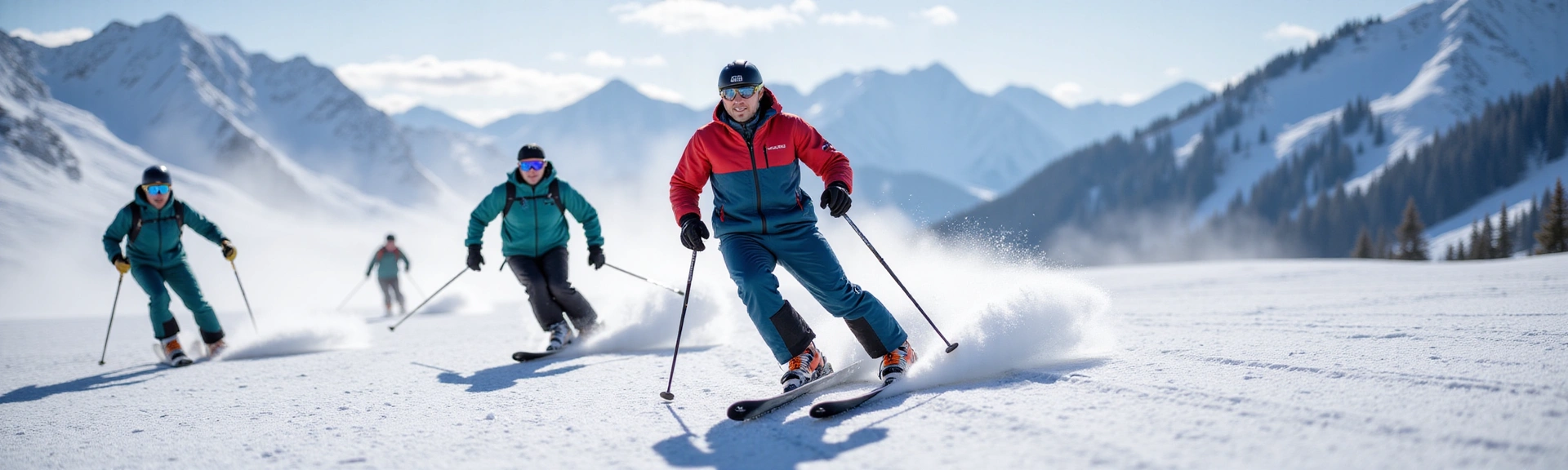 Dynamic image of a winter sports competition with athletes in action
