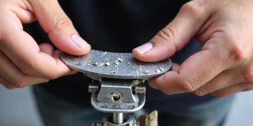 A person using an edge sharpener tool on a ski edge