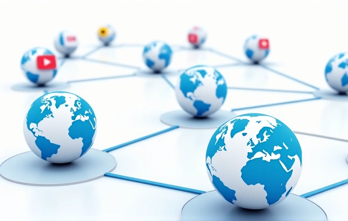 Illustration of a network of interconnected websites, symbolizing third-party links